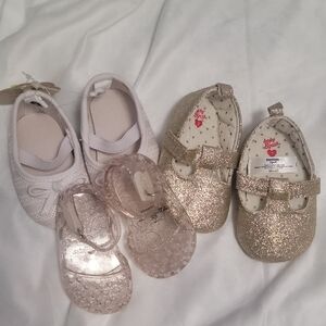 Baby Deer Glitter and White Baby Shoes Set